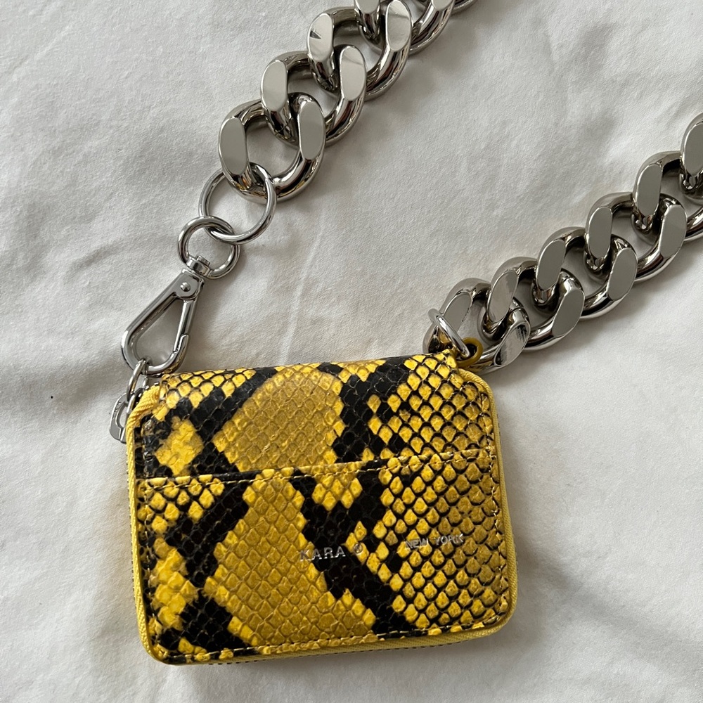 KARA Yellow Snake Chain Wallet